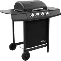vidaXL Gasgrill mit 4 Flammen Schwarz