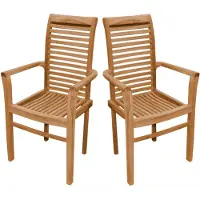 Lestix International Teak Stapelstuhl Cosenza (2 Stück) Lehne: 110cm