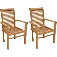 Lestix International Teak Stapelstuhl Cosenza (2 Stück) Lehne: 95cm