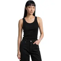 Marc o'polo Tanktop DENIM, Damen, Gr. L, schwarz, Rippware, Obermaterial: 94% Baumwolle, 6% Elasthan, sehr figurbetont hüftlang, Rundhals, Tops Tanktop, im schlichten Basic Look