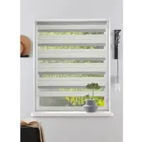 Otto Home Doppelrollo "PAGELLA" Gr. 9, grau (hellgrau), B:100cm H:150cm, Polyester, Rollos, Doppelrollo, Rollo, mit eingewebten Chenillefäden, für Fenster & Tür, sehr beliebt