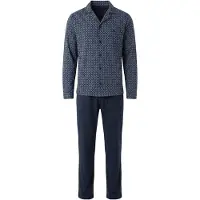 Hajo Schlafanzug "Pyjama Schlafanzug Premium Cotton", Herren, Gr. XXL, blau (dunkelblau), Obermaterial: 100% Baumwolle CO., Homewear-Sets Schlafanzug