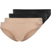 Skiny Slip "Slip Advantage Cotton Stretch Bikini Briefs 4P 4er Pack", Damen, Gr. XL, 4 Stk., bunt (schwarz, beige), Unterhosen Slip