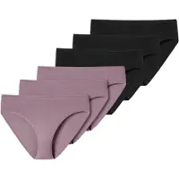 Schiesser Slip "Slip 6er Pack", Damen, Gr. 44, 6 Stk., bunt (schwarz, lila), Unterhosen Slip