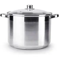 Tadar KOCHTOPF Edelstahl INDUKTION TOPF groß Gas mit Glasdeckel Suppentopf SHINE 20 L