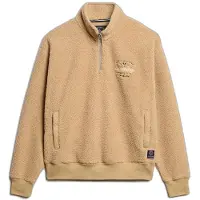 Superdry für Damen. W2012246A Sweatshirt mit halbem Reißverschluss Country Club Half beige (L), Lässig, Polyester
