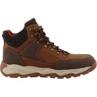 Tom Tailor Schnürboots , Herren, Gr. 46, Textil, braun (cognacfarben), Lederimitat, Textil, Schuhe Schnürboots, Schnürer im Bergsteiger-Look, mit Kontrastbesatz