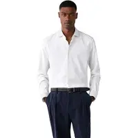 Hackett für Herren. HM3010877 Gmd Giro Inglese Hemd weiß (XXL), Baumwolle, Klassisch, Langarm
