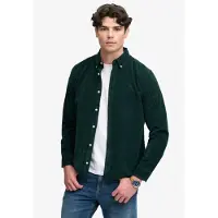 Superdry für Herren. M4011044A Hemd Classic Needle grün (S), Lässig, Baumwolle, Langarm