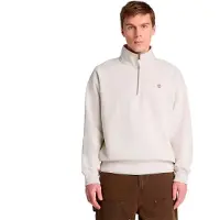 Timberland Mens Tree Embroidered Logo 1/4 Zip LB Sweatsh lght oatml hthr XL