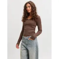 JJXX Freya Straight Fit Langarm-t-shirt Mit V-ausschnitt