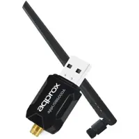 Approx APPUSB600DA, Kabellos, USB, WLAN, 433 Mbit/s, Schwarz