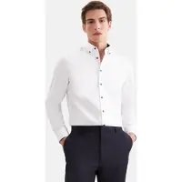 Seidensticker Businesshemd "Schwarze Rose", Herren, Gr. S (37), normale Ärmellängen, weiß, 100% Baumwolle, unifarben, slim fit, 2-Knopf-Manschette, Hemden Businesshemd, Slim 1/1 Button-Down-Kragen Uni