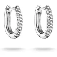 Thomas Sabo Paar Creolen "Silber", silber (silberfarben, weiß, weiß), Ohrringe, Damen, Silber 925 (recycelt), Paar Creolen, mit Zirkonia (synth.)