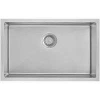 Benza Ibenzoa Edelstahl-Spüle 70×44 cm – tiefe Einbauspüle (Becken 65×39×18 cm), gebürsteter SUS304, Ablauföffnung hinten, für Unterschränke ab 80 cm