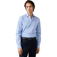 Hackett London für Herren. HM3010859 City Solid Eoe Hemd blau (M), Baumwolle, Klassisch, Langarm