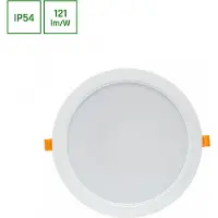Spectrum LED Einbauleuchte Downlight DURE 3 Weiß rund Ø22cm IP54 24W 2900lm warmweiß 3000K 110°