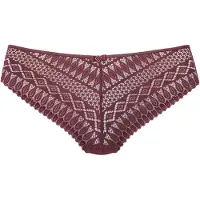 LASCANA Panty "Nina", Damen, Gr. 48/50, Spitze, braun (bordeauxrot), Spitze, Obermaterial: 92% Polyamid, 8% Elasthan, figurbetont, Unterhosen Panty, mit edlem Schmuckaccessoire