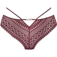LASCANA String "Nina", Damen, Gr. 40/42, Spitze, braun (bordeauxrot), Spitze, Obermaterial: 92% Polyamid, 8% Elasthan, Unterhosen String, mit sexy Bänder-Optik und edlem Schmuckaccessoire