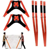 Markenlos Umzugsriemen, 2-Personen Hebegurt für Unterarme, 24 x 16,3 x 1,18 cm, verstellbar, strapazierfähiges Lastseil für Transportbedarf, Matratzen, Kanus, Werkzeuge, Fracht, Befestigungen.