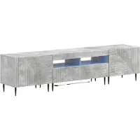 Syfax 3-teiliges LED TV Regal Betongrau Holzwerkstoff