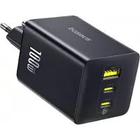 Baseus - Wandladegerät EnerFill FE22 (E0123800) – 2x Typ-C, USB, 100 W, Schnellladung – Cosmic Black