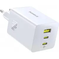 Baseus - Steckdosenladegerät EnerFill FE22 (E0123801) – 2x Typ-C, USB, 100 W, Schnellladung – Moon White