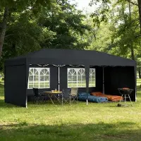OEM 3x6m Pergola - Partytent mit Seiten - Faltpaviljoen mit UV-Schutz - Garten & Festzelt - Dunkelgrau