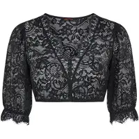 Nina von c. Dirndlbluse NINA VON C. "Dirndl-Bluse halbarm Celine", Damen, Gr. 42, schwarz, Obermaterial: 87% Polyamid PA. 13% Elasthan EL., Blusen Dirndlbluse