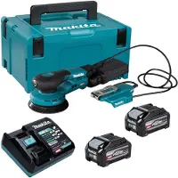 Makita BO 003 CGU201 Akku Exzenterschleifer 40 V max. 125 mm 3,0 mm Hub Brushless + 2x Akku 4,0 Ah + Ladegerät + Makpac