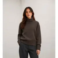 Ecoalf für Damen. MCWGAKNCAQUI0632W26-546 Pullover Caqui dunkelbraun (S), Lässig, Langarm, Nachhaltig, Recycelte Wolle