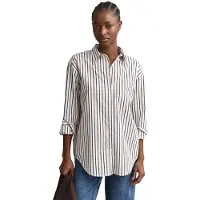 Gant für Damen. 4300239 Klassisches Popeline-Hemd mit Streifen Relaxed Fit weiß (44), Lässig, Baumwolle, Langarm