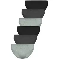 Seidensticker 6er Pack Herren Mini Slip in black-anthrazit-grey | Gr.: 7