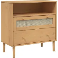 vidaXL Sideboard SENJA Rattan-Optik Braun 80x40x80 cm Kiefernholz