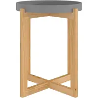 vidaXL Couchtisch Grau 41x41x48,5 cm Holzwerkstoff & Massivholz Kiefer