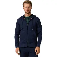 Hackett London für Herren. HM5800158 Kapuzenjacke mit durchgehendem Reißverschluss und Luxe-Logo, marineblau (S), Lässig, Baumwolle