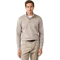 Hackett London für Herren. HM5800154 Sweatshirt Twill Jacquard beige (M), Lässig, Baumwolle