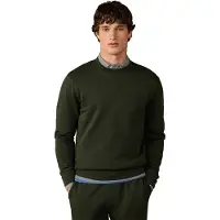 Hackett London für Herren. HM5800187 Sweatshirt aus Baumwolle mit Rundhalsausschnitt und grünem Logo (M), Lässig