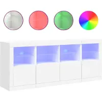 vidaXL Sideboard mit LED-Leuchten Weiß 163x37x67 cm