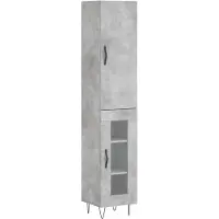 vidaXL Highboard Betongrau 34,5x34x180 cm Holzwerkstoff