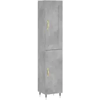 vidaXL Highboard Betongrau 34,5x34x180 cm Holzwerkstoff
