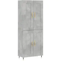 vidaXL Highboard Betongrau 69,5x34x180 cm Holzwerkstoff