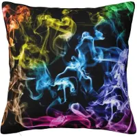Markenlos Quadratischer Kissenbezug mit buntem Rauchmuster für Couch, Sofa, Garten, Wohnzimmer und Büro