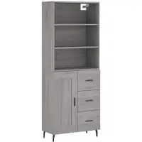 vidaXL Highboard Grau Sonoma 69,5x34x180 cm Holzwerkstoff