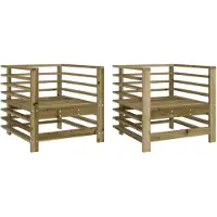vidaXL Gartenstühle 2 Stk. Kiefernholz Imprägniert