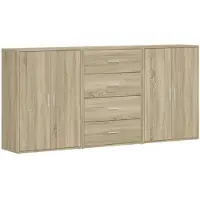 vidaXL Sideboards 3 Stk. Sonoma-Eiche 60x31x84 cm Holzwerkstoff