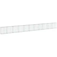 vidaXL Gabione mit Deckel 1100x50x100 cm Verzinktes Eisen