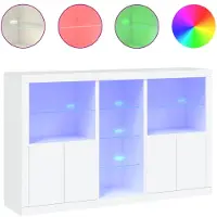 vidaXL Sideboard mit LED-Leuchten Weiß 162x37x100 cm