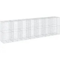 vidaXL Gabione mit Deckel 700x100x200 cm Verzinktes Eisen