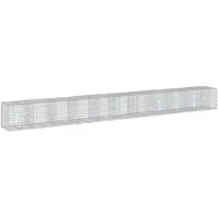 vidaXL Gabione mit Deckel 1050x100x100 cm Verzinktes Eisen